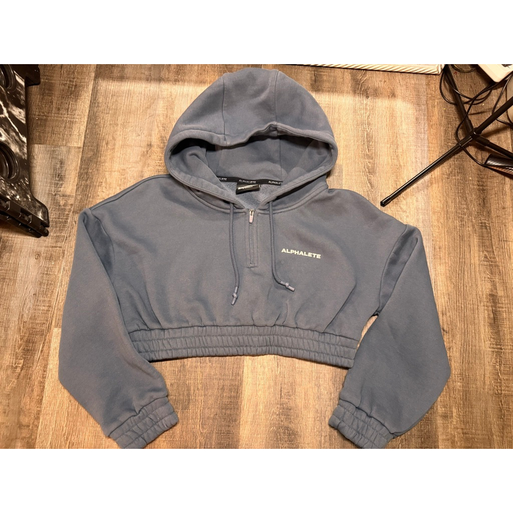 Women's‎ ALPHALETE Blue Cropped Hoodie XS